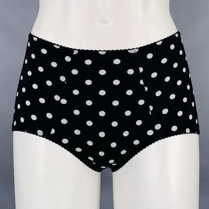 DOLCE & GABBANA Size XS Black White Polyamide Blend Polka Dot Swimsuit