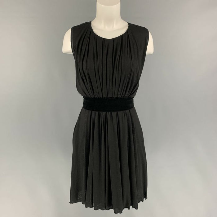 CHLOE Size S Black Mixed Fabrics Sleeveless Dress