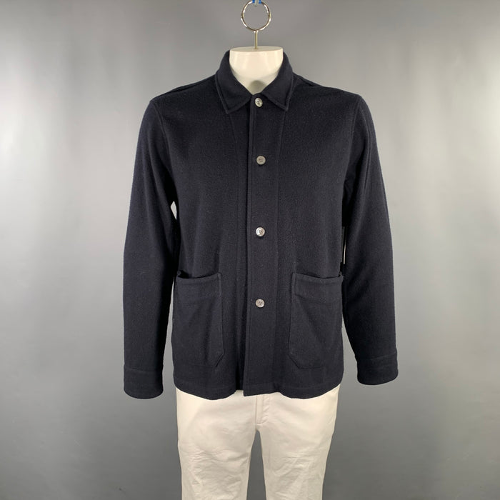 OUR LEGACY Size 40 Navy Black Wool Polyestar Cashmere Button Down Jacket