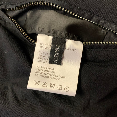 HAIDER ACKERMANN Size L Black White Jacquard Polyester & Silk Bomber Jacket