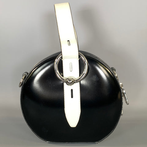 REBECCA MINKOFF SS2019 Black White Leather Clutch Handbag