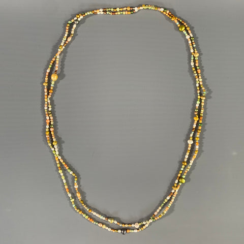 NO BRAND Orange Green Pearl Necklace