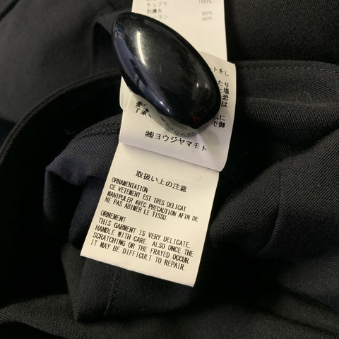 YOHJI YAMAMOTO S/S2021 Size L Black Hand Painted Wool Double Breasted Coat