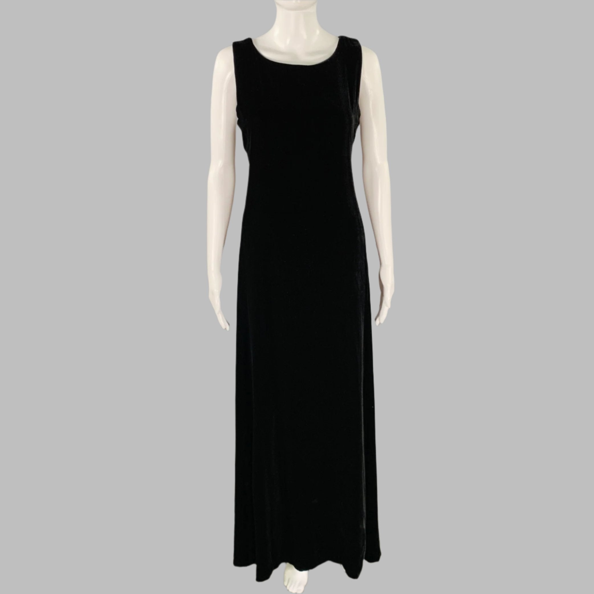blue dress for baby girl Margaret Oleary Size M Black Velvet Sleeveless Long Dress