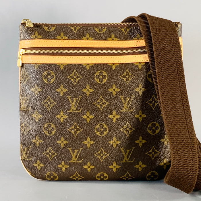 LOUIS VUITTON Pochette Bosphore Brown Tan Monogram Canvas Crossbody Bag