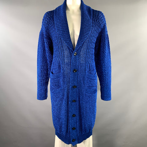GANRYU AD2012 Size XL Blue Metallic Polyester Knit Coat