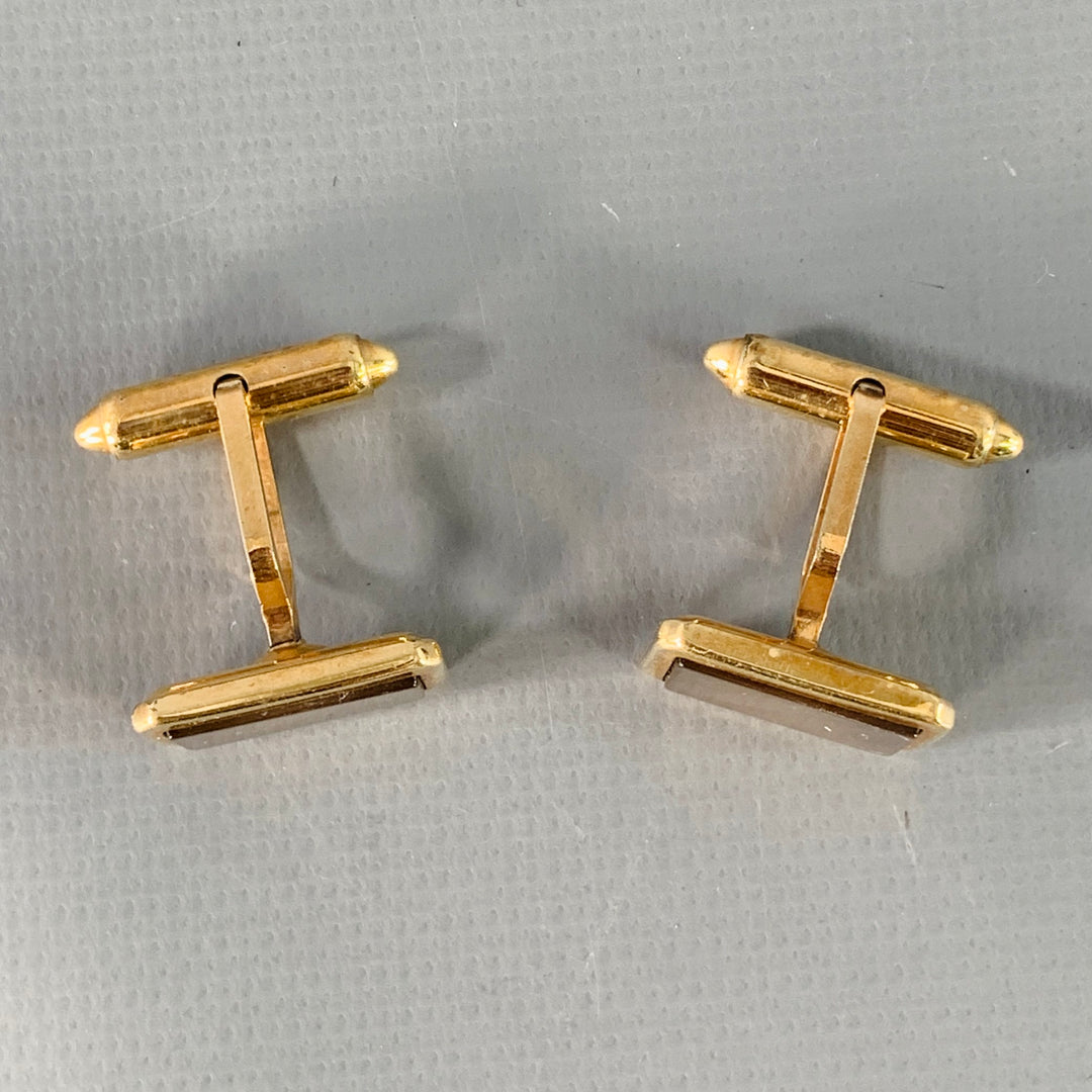 KREMENTZ Gold Mother of Pearl Cuff Links