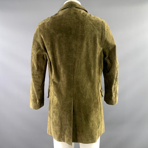 PAUL HARNDEN SHOEMAKERS Green Leather Button Up Coat