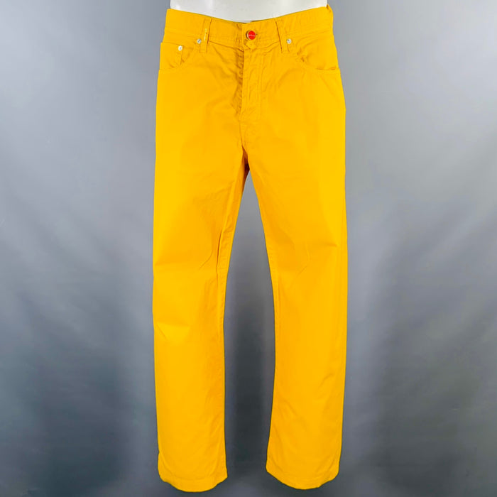 KITON Size 36 Yellow Cotton Jean Cut Casual Pants