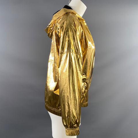 ZADIG & VOLTAIRE Size XS Gold Polyamide Metallic Zip Up Jacket