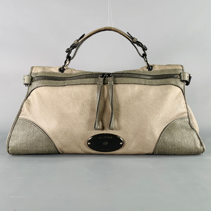 MULBERRY Mini Taylor Grey Charcoal Two Tone Leather Satchel Handbag