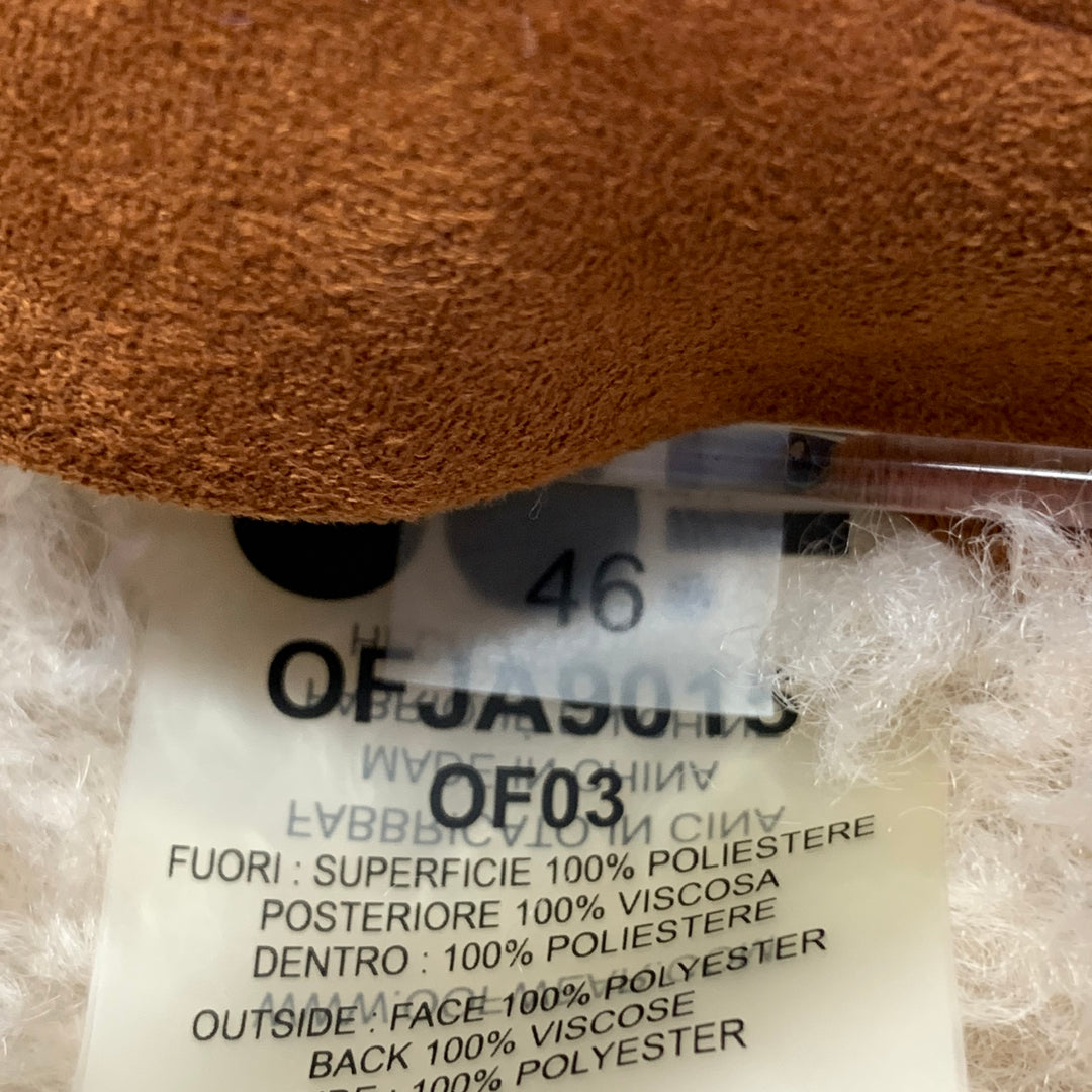 OOF WEAR Size L Tan Beige Faux Suede Shearling Reversible Belted Coat
