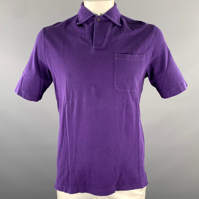 LORO PIANA Size L Purple Cotton Polo
