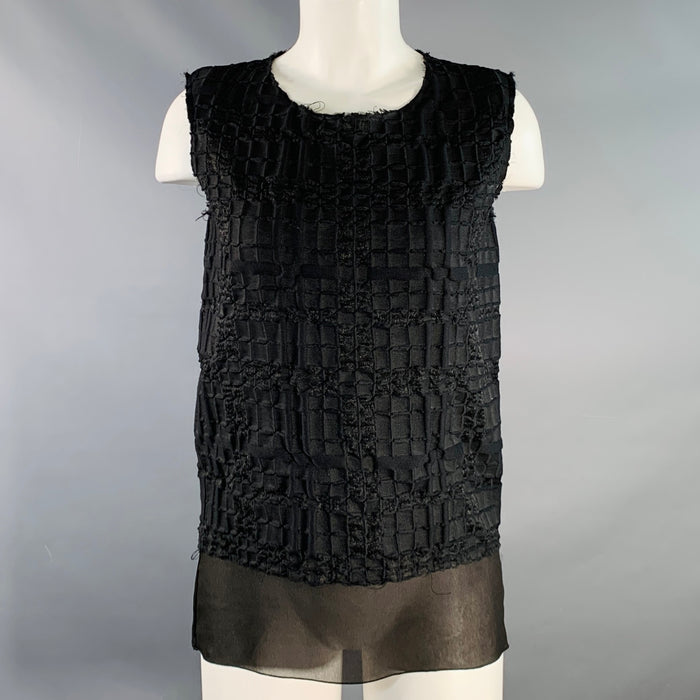 MAISON MARTIN MARGIELA Size XS Black Wool Blend Textured Casual Top
