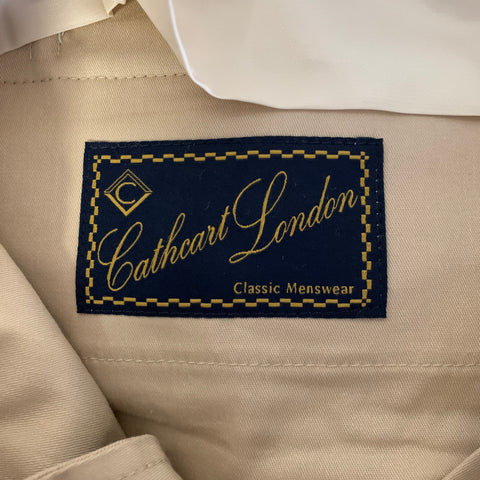 CATHCART LONDON Chest Size 38 Cream Linen Double Breasted 30 36 Suit