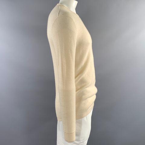 MARC JACOBS Size M Cream Beige S84HA0388 S14752 Waffle Knit Cashmere Sweater