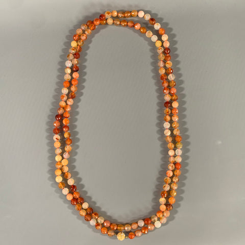 NO BRAND Orange Tan Stone Necklace