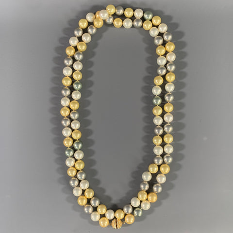 NO BRAND Cream Mint Glass Necklace