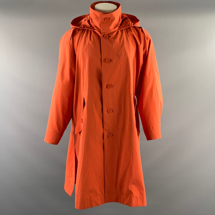 ISSEY MIYAKE Size S Orange Polyester Trench Jacket