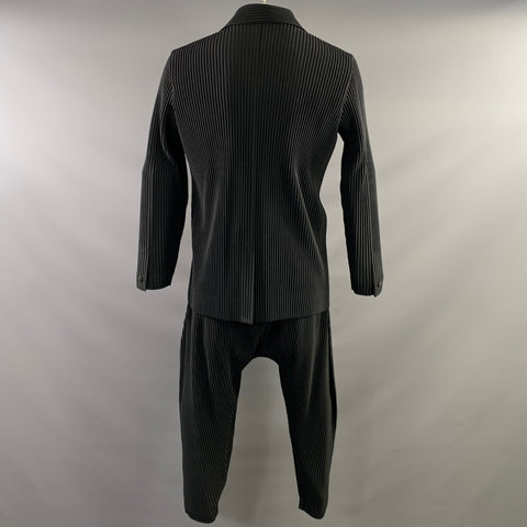 ISSEY MIYAKE Size L Black HP96-JD200 Pleated Polyester Set