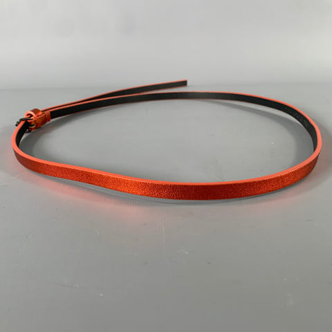 HAIDER ACKERMANN Size S Orange Crackled Leather Belt