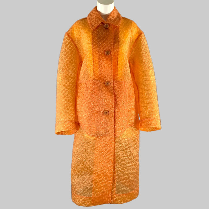 DRIES VAN NOTEN Size S Orange Polyester Polyamide Jacket Trench Coat