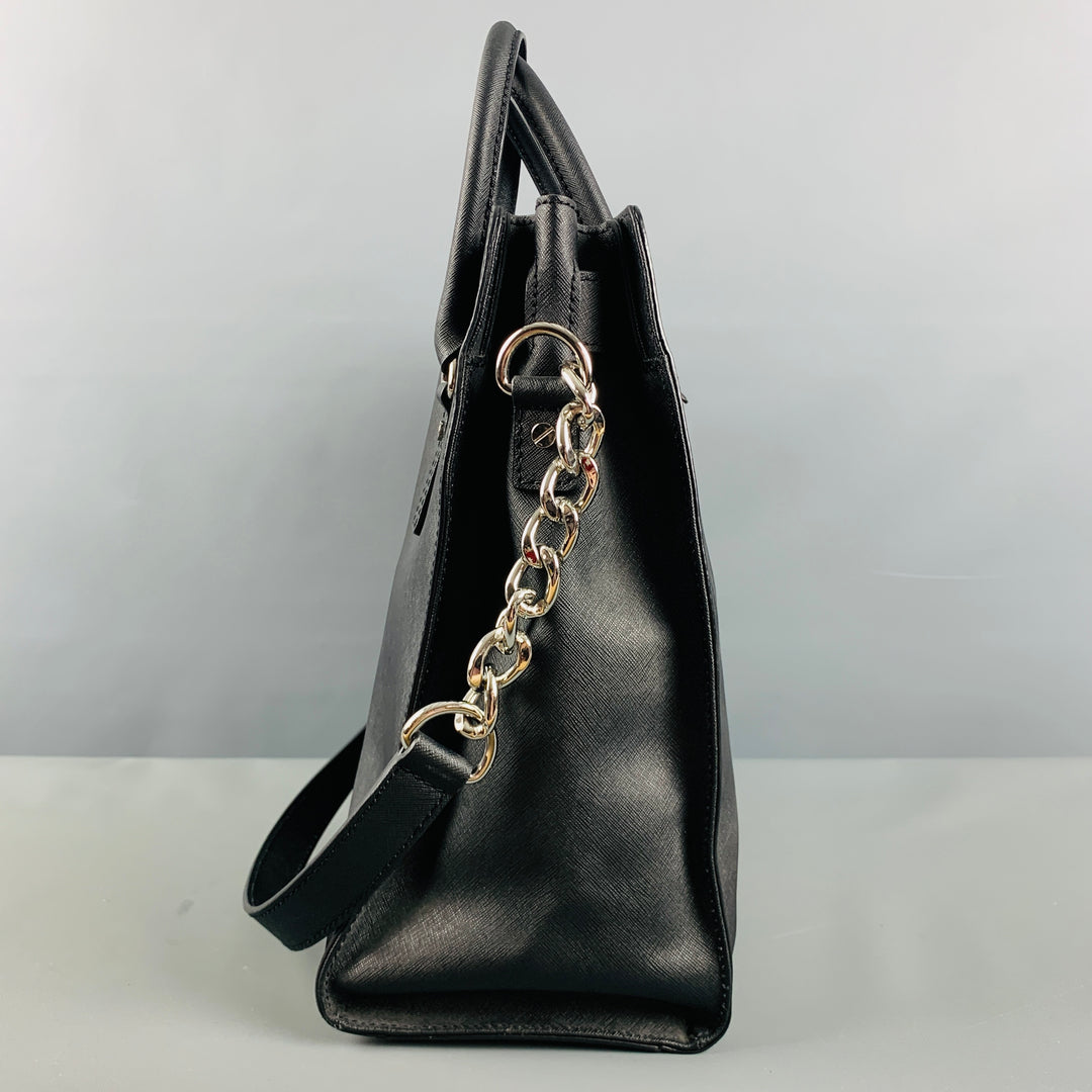 MICHAEL by MICHAEL KORS Black Studded Coated Canvas Tote Handbag