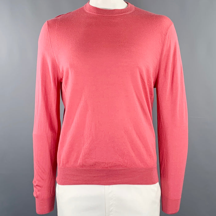 PAUL SMITH Size XL Pink Merino Wool Crew Neck Pullover