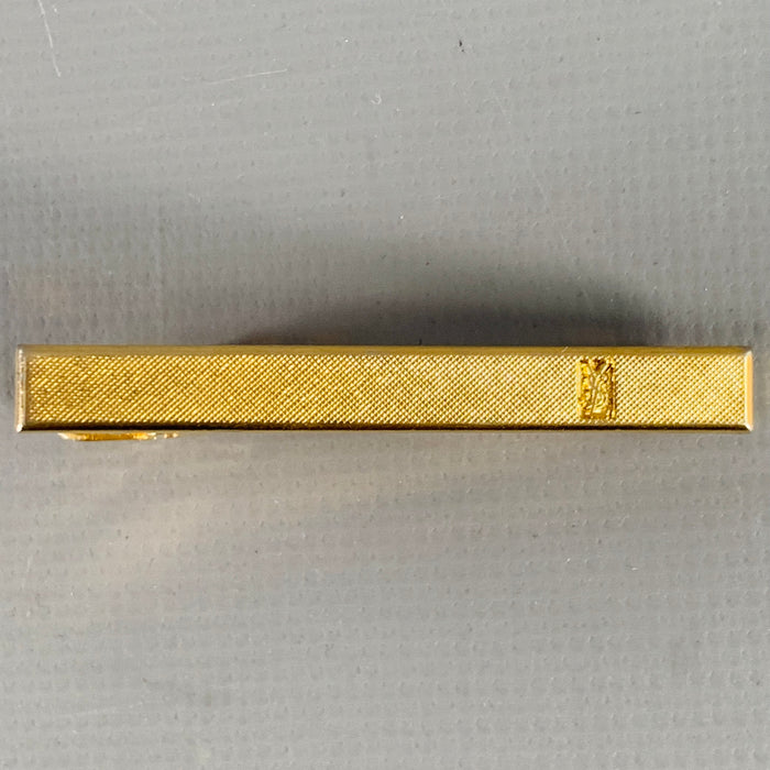 YVES SAINT LAURENT Vintage Gold Logo Metal Tie Clip