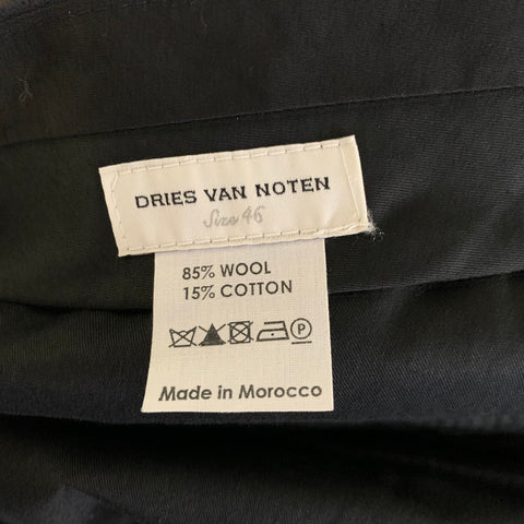DRIES VAN NOTEN Chest Size 38 Navy Brown Stripe Wool Blend 31 30 Suit