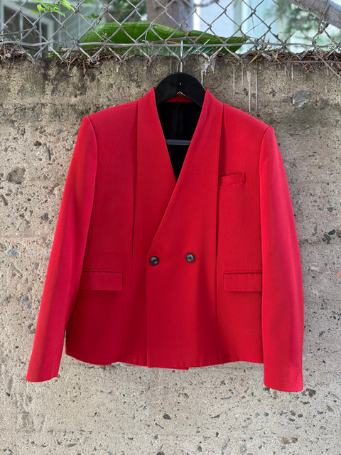 ENFANTS RICHES DEPRIMES ERD SS 2018 M Red Wool Collarless Sport Coat