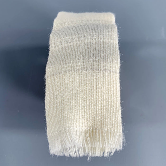 COMME des GARCONS HOMME PLUS Beige Grey Stripe Wool Woven Fringe Tie