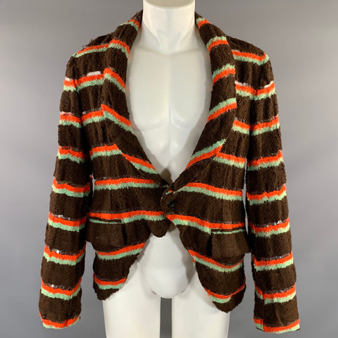 COMME des GARCONS HOMME PLUS AD2004 Size M Brown Orange & Green Streaks Jacket