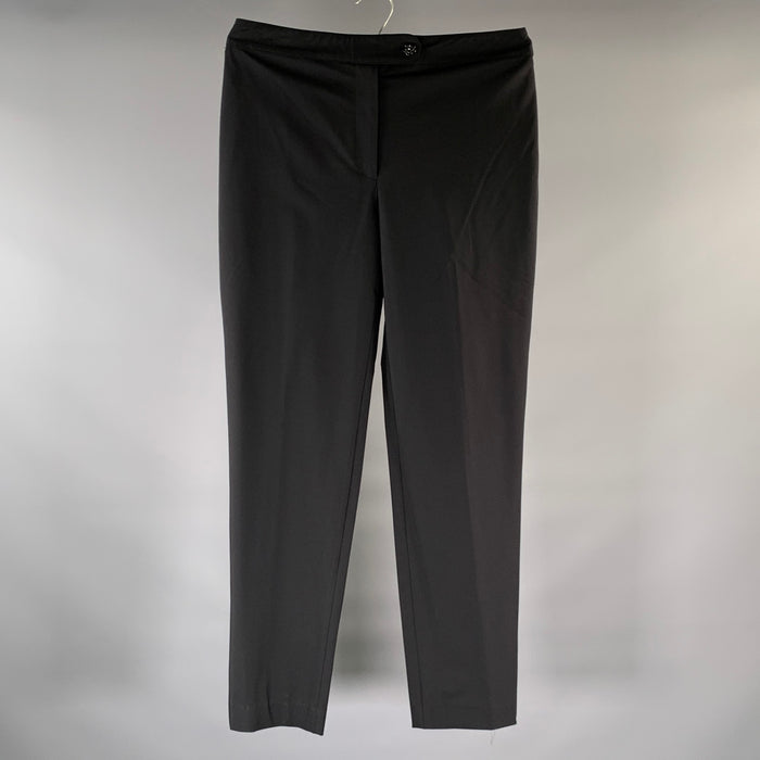 CHANEL Size 12 Black Tapered Dress Pants