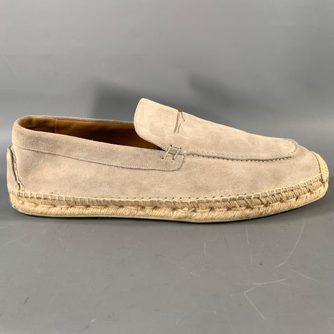 CHRISTIAN LOUBOUTIN Size 13 Grey Suede Espadrille Loafers