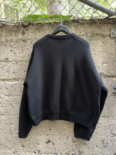 ENFANTS RICHES DEPRIMES SS2018 M Black White Knitted Cashmere Crew Neck Sweater