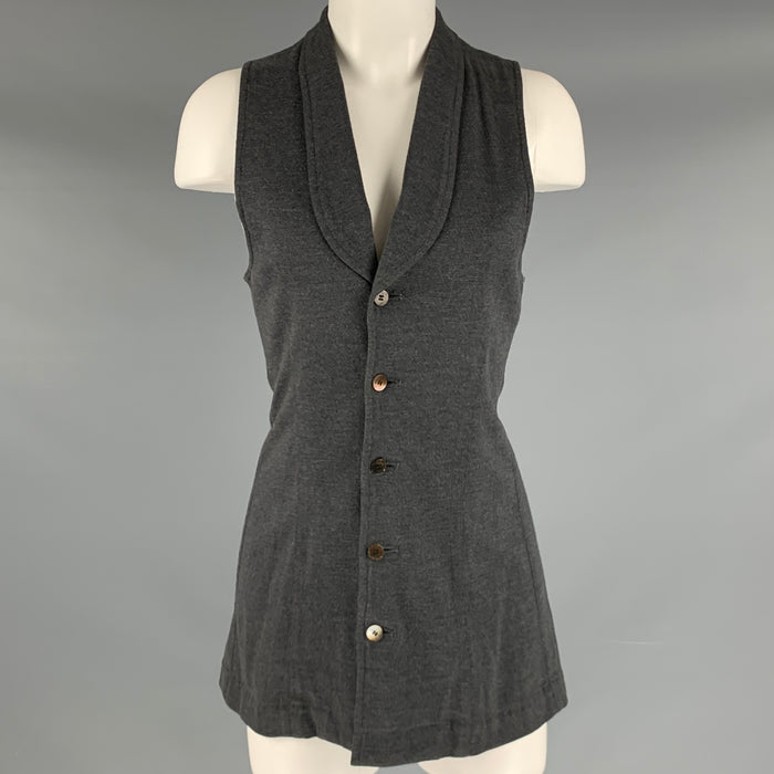 COMME des GARCONS Size S Grey Cotton Wool Open Back Vest
