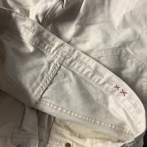 45rpm Size 33 White Cotton Straight leg Jeans