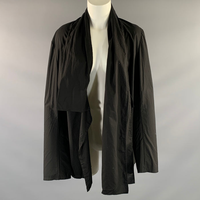 YOHJI YAMAMOTO Size M Black Cotton FN-B10-004 Open Front Cardigan Womens