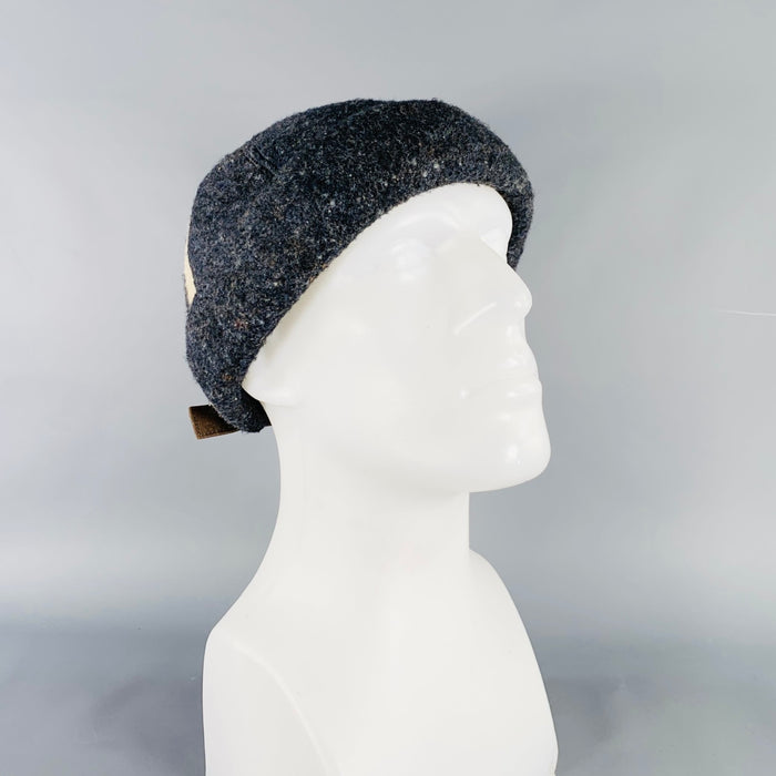 KAPITAL Grey Textured Acrylic Blend Fleece Hat