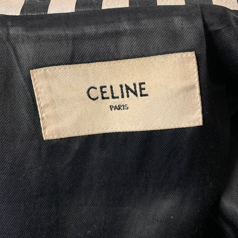 CELINE FW2019 Size 40 Black White Studded Leather Biker Jacket