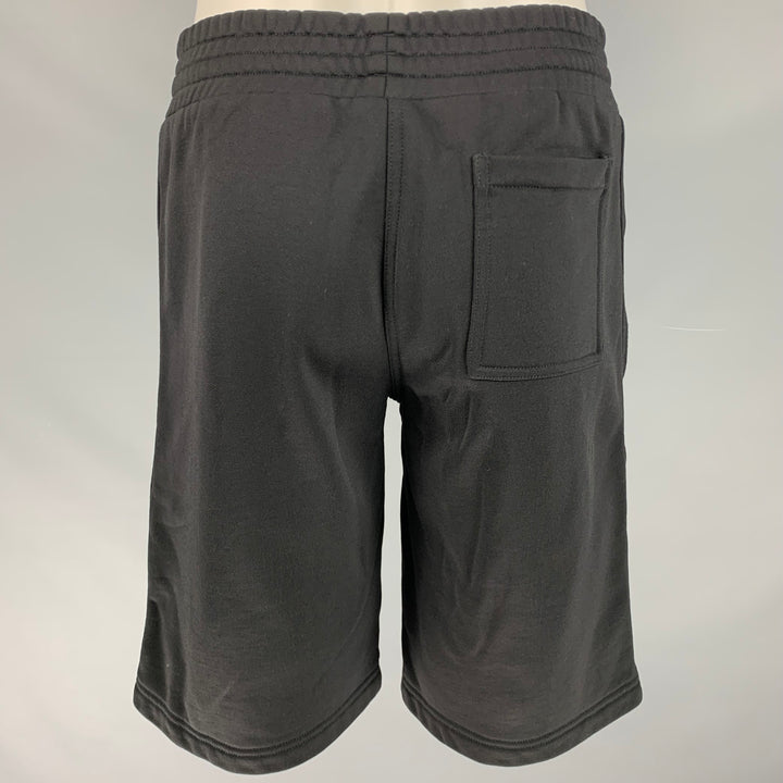 MONCLER Size M Black Cotton Blend Drawstring Shorts