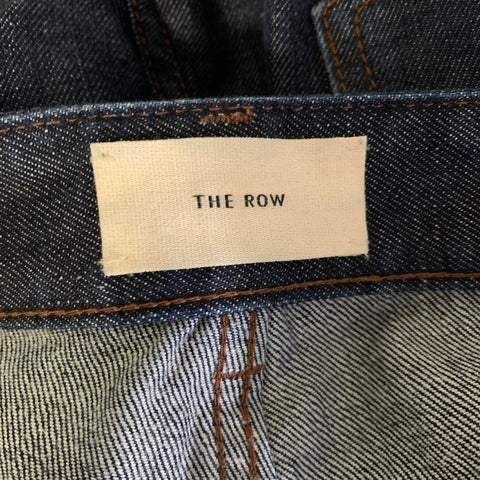 THE ROW Size 27 Blue Cotton Contrast Stitch Straight leg Jeans