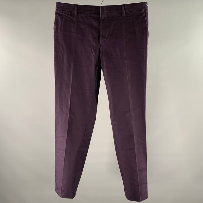 BURBERRY Size 34 Purple Cotton Slim Pants