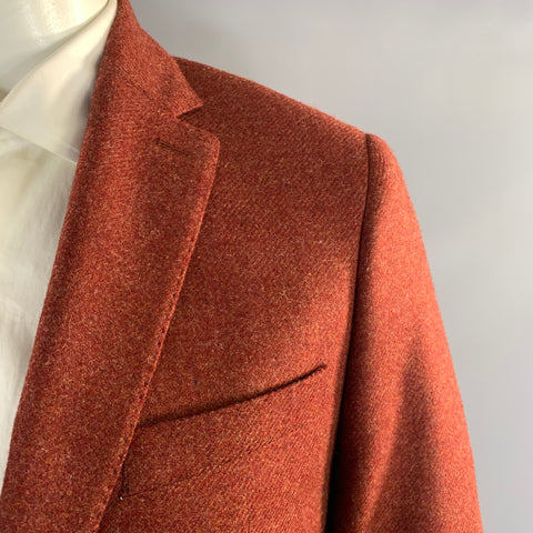 TODD SNYDER Chest Size 42 Orange Wool & Cashmere Notch Lapel Sport Coat