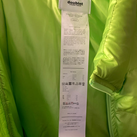 DOUBLET Size M Green White Neon Polyester Puffer Jacket