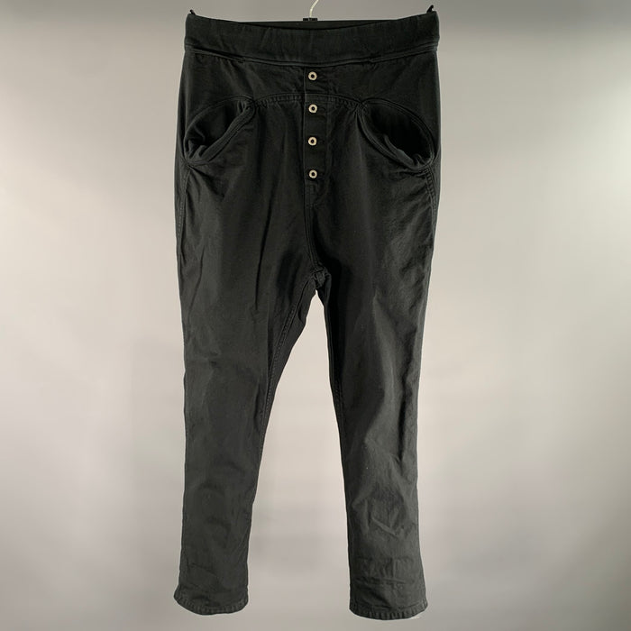 KAPITAL Size L Black Cotton Drop crotch Casual Pants
