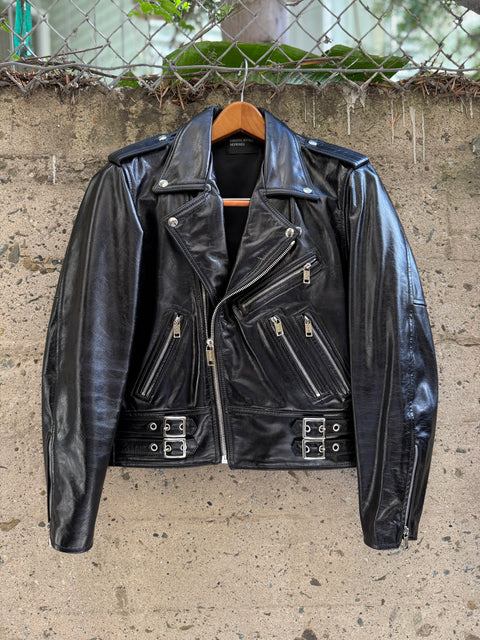 ENFANTS RICHES DEPRIMES ERD M Black Graphic Leather Biker Jacket