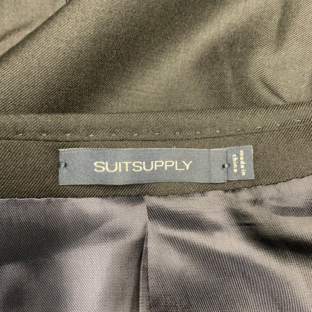 SUIT SUPPLY Size 48 Short Black Wool Notch Lapel Sport Coat