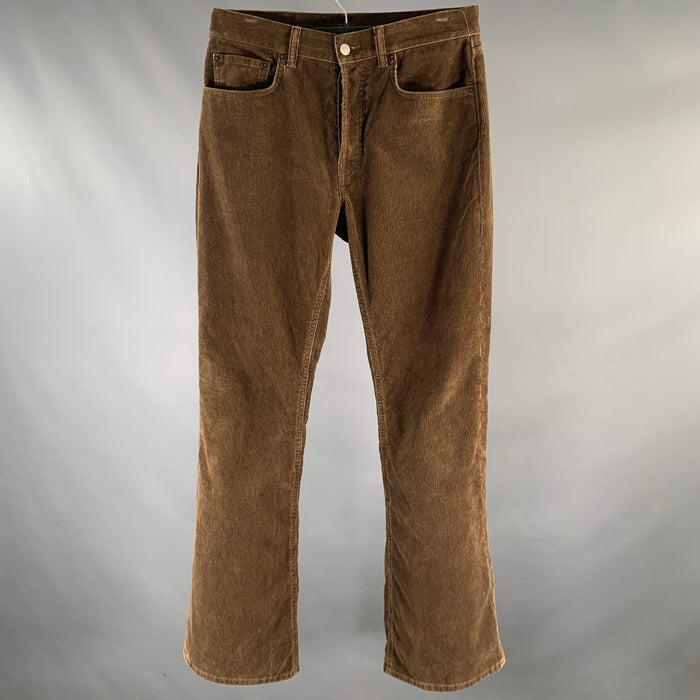 ACNE STUDIOS Size 31 Brown Corduroy Cotton / Elastane Jean Cut Casual Pants